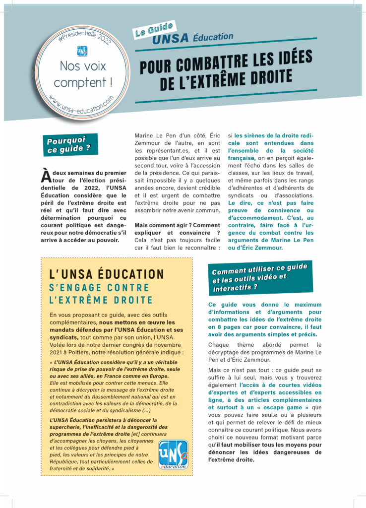 Aperçu de la publication « Pour combattre les idées d'extrême droite »